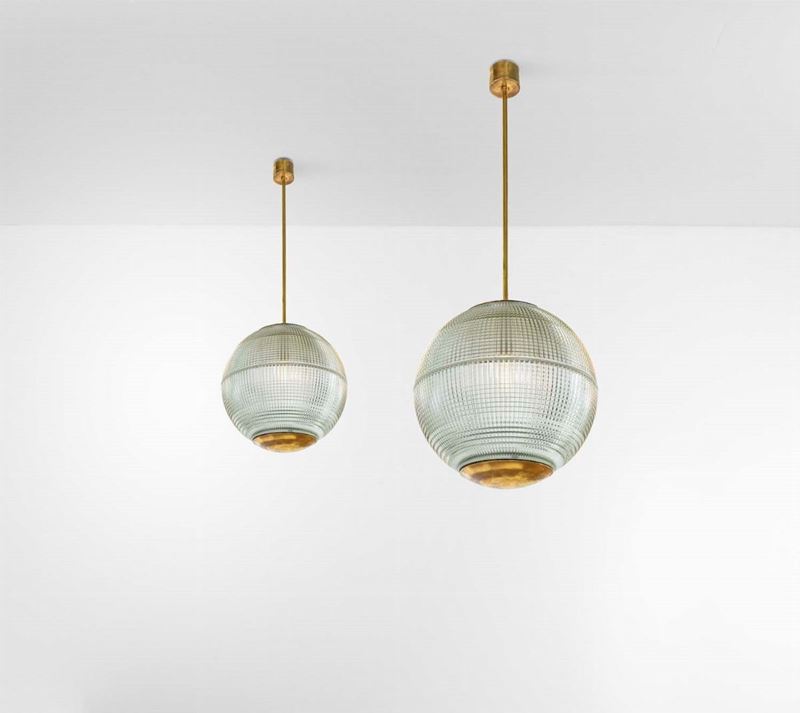 Fidenza Vetraria : Due lampade a sospensione  - Auction Design - Cambi Casa d'Aste