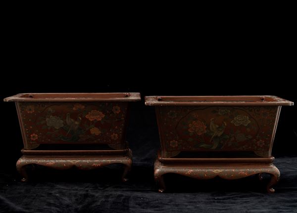 Two lacquered wood jardinières, China, 1800s