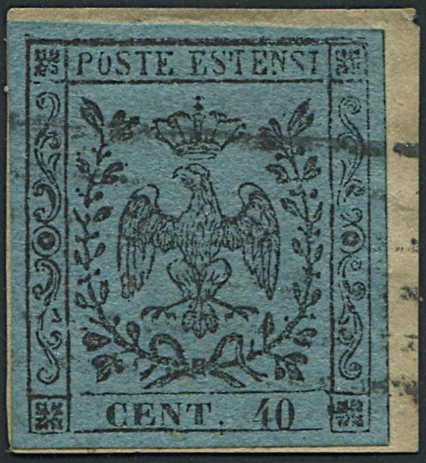 1852, Modena, 40 cent. celeste (S. 5)