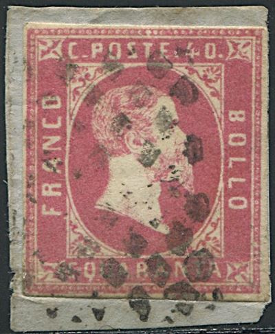 1851, Sardegna, 40 Cent. Rosa Carminio