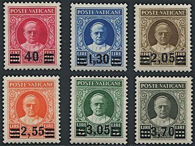 1934, Vaticano, "provvisoria, Serie di 6 Valori (s. 35/40)