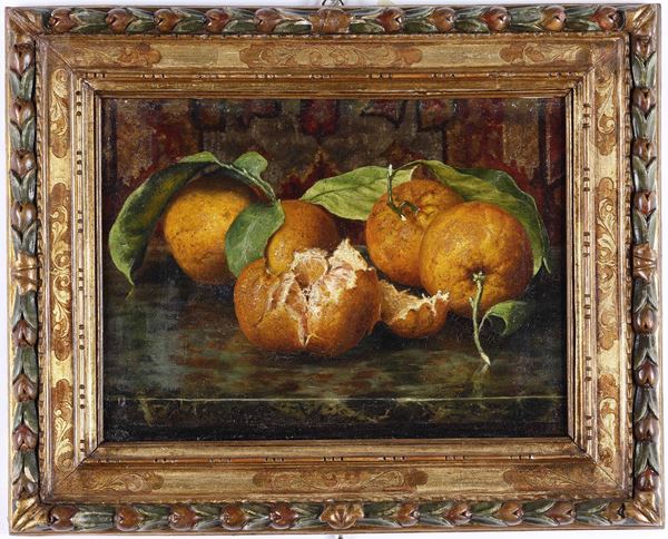 Pittore del XIX secolo Natura morta con arance