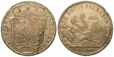Napoli. Carlo di Borbone, 1734-1759. Piastra da 120 Grana 1734.