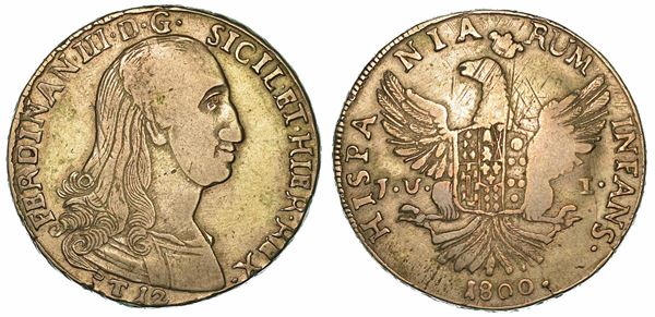 SICILIA. FERDINANDO III DI BORBONE, 1759-1816. 12 Tarì 1800.