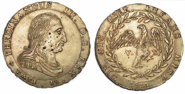 SICILIA. FERDINANDO III DI BORBONE, 1759-1816. 12 Tarì 1810.