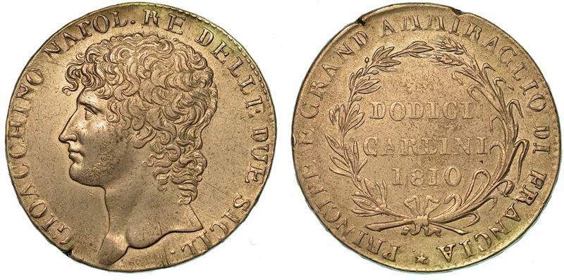 NAPOLI. GIOACCHINO NAPOLEONE (MURAT), 1808-1815. Piastra da 12 Carlini 1810.  - Asta Numismatica - I - Cambi Casa d'Aste