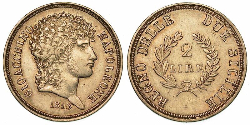 NAPOLI. GIOACCHINO NAPOLEONE (MURAT), 1808-1815. 2 Lire 1813.  - Auction Numismatics - I - Cambi Casa d'Aste