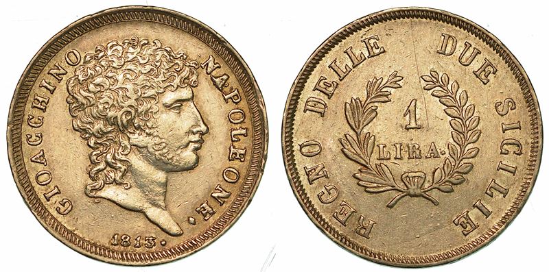 NAPOLI. GIOACCHINO NAPOLEONE (MURAT), 1808-1815. Lira 1813.  - Auction Numismatics - I - Cambi Casa d'Aste