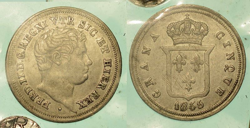 NAPOLI. FERDINANDO II DI BORBONE, 1830-1859. Mezzo Carlino 1845 (battuto su 1838).  - Auction Numismatics - I - Cambi Casa d'Aste