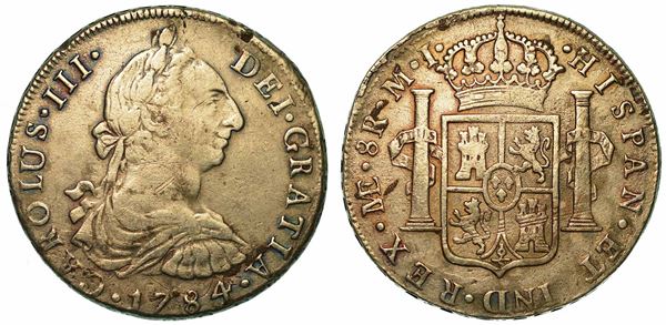 PERU'. CARLOS III, 1759-1788. 8 Reales 1784. Lima.