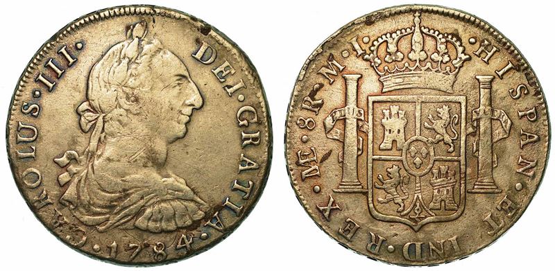 PERU'. CARLOS III, 1759-1788. 8 Reales 1784. Lima.  - Asta Numismatica - I - Cambi Casa d'Aste