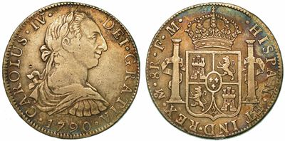 Messico. Carlos IV, 1788-1808. 8 Reales 1790. Città del Messico.