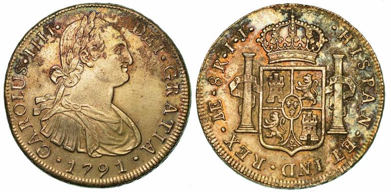 PERU'. CARLOS IV, 1788-1808. 8 Reales 1791. Lima.  - Asta Numismatica - I - Cambi Casa d'Aste