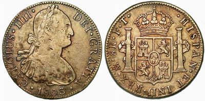 Messico. Carlos IV, 1788-1808. 8 Reales 1803. Città del Messico.
