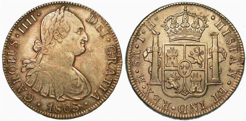 MESSICO. CARLOS IV, 1788-1808. 8 Reales 1805. Città del Messico.  - Asta Numismatica - I - Cambi Casa d'Aste