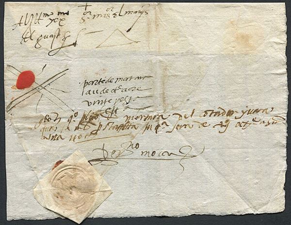 (1540), Sovracoperta di lettera da Mortara a Milano dell'11 ottobre