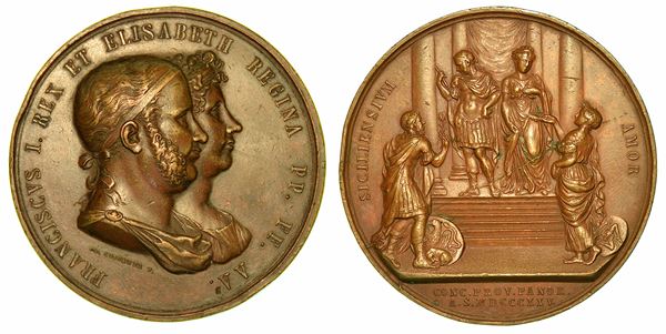 NAPOLI E SICILIA. FRANCESCO I DI BORBONE, 1825-1830. Medaglia in bronzo 1825. Concilio Provinciale Palermitano.