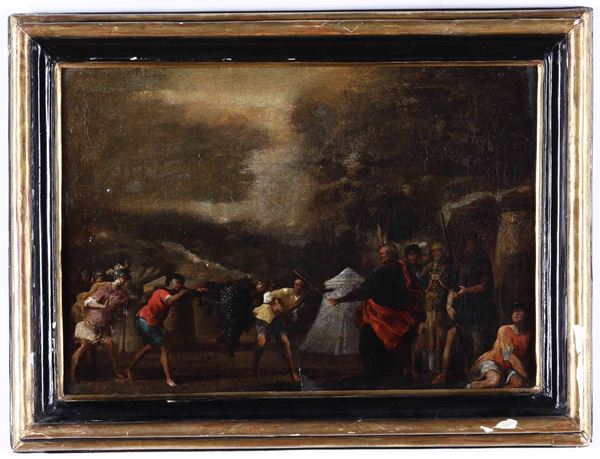 Scuola napoletana XVII secolo Episodio tratto dalla vita di Mosè