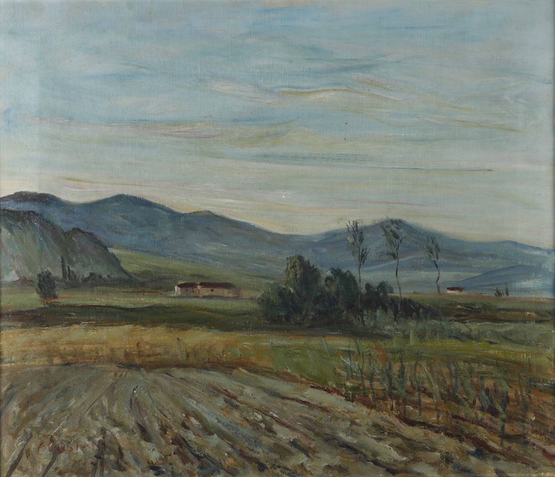 Antonio Agostani : Paesaggio campestre  - olio su tela - Auction 19th Century Paintings - Cambi Casa d'Aste