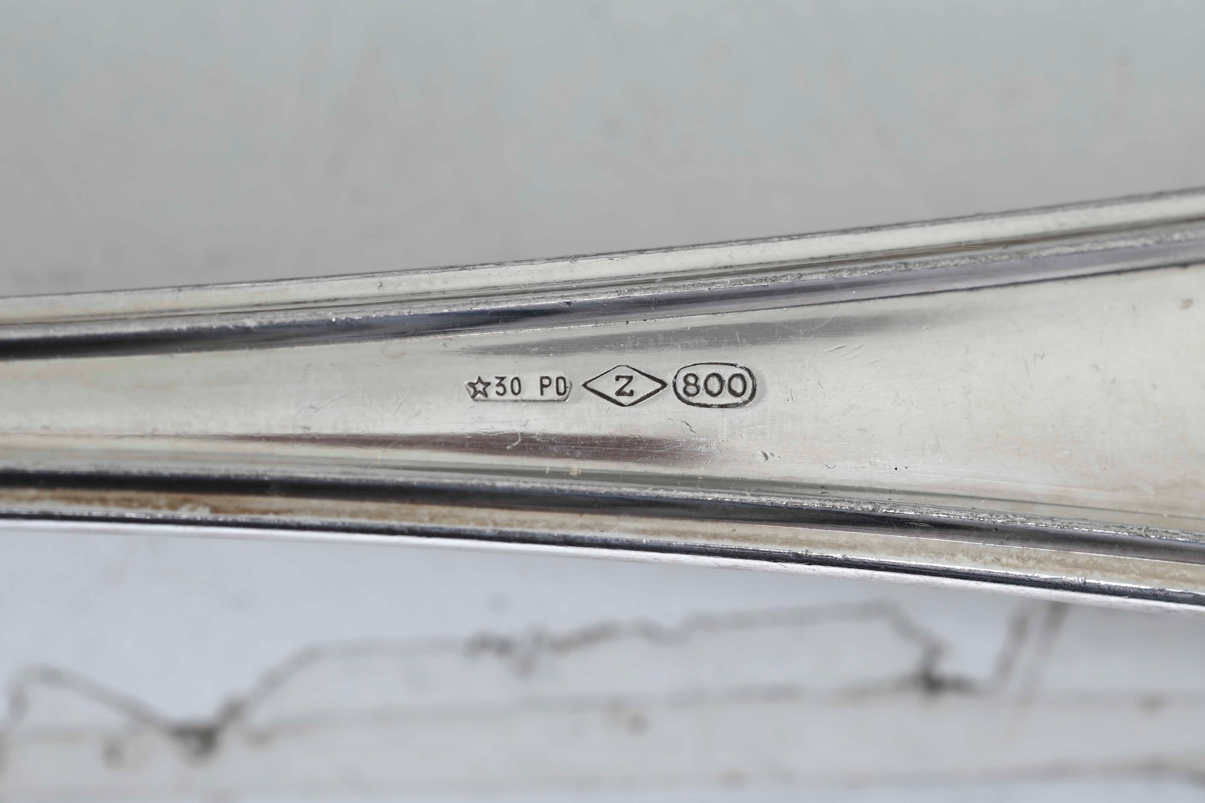 Servizio di Posate in Argento. Argenteria Veneta del XX Secolo, Argentiere Zaramella, Padova