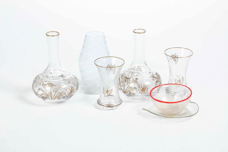 Lotto misto di vetri  Murano e Boemia (?) XX secolo  - Auction Ceramics - Cambi Casa d'Aste