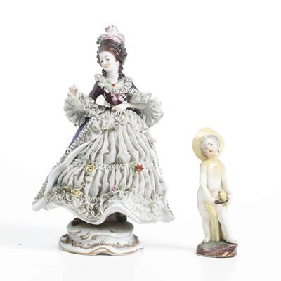Piccola Figurina Allegoria Dell'estate.germania, Manifattura Frankenthal, 1780 Circa.