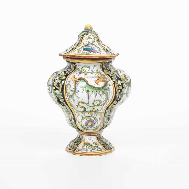 Raro Vaso con Coperchioisola Bella (lago Maggiore), Manifattura Borromeo, 1924-1930 Circa