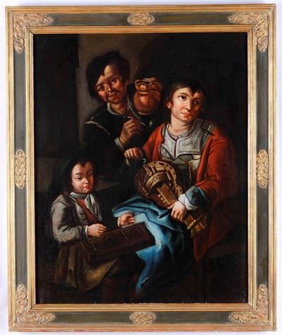 Musici con Ghironda, Salterio e Pipa