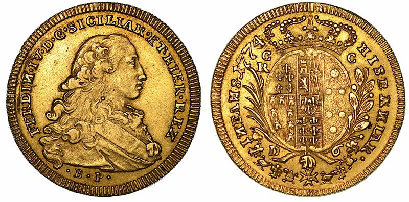 NAPOLI. FERDINANDO IV DI BORBONE, 1759-1799. 6 Ducati 1774.  - Auction Numismatics - I - Cambi Casa d'Aste
