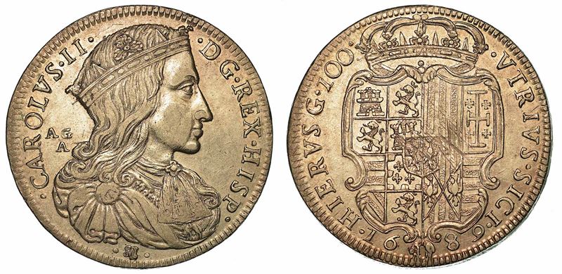 NAPOLI. CARLO II DI SPAGNA, 1665-1700. Ducato 1689.  - Asta Numismatica - I - Cambi Casa d'Aste