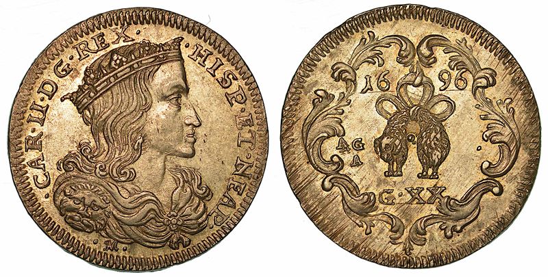 NAPOLI. CARLO II DI SPAGNA, 1665-1700. Tarì 1696.  - Asta Numismatica - I - Cambi Casa d'Aste