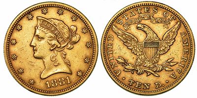 Usa. Republic. 10 Dollars 1881. Philadelphia.