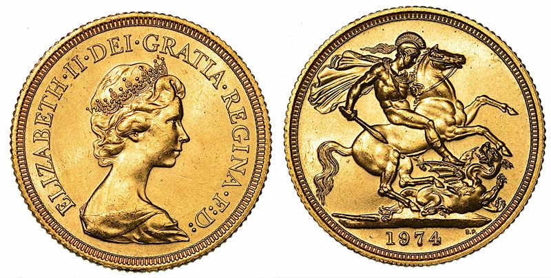 REGNO UNITO. ELIZABETH II, 1953-2022. Sovereign 1974.  - Asta Numismatica - I - Cambi Casa d'Aste