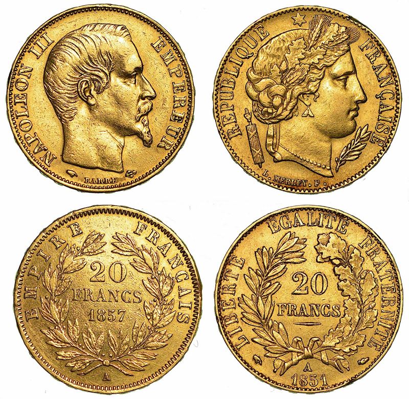 FRANCIA. Lotto di due monete.  - Asta Numismatica - I - Cambi Casa d'Aste