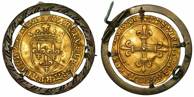 FRANCIA. CHARLES VIII, 1483-1498. Ecu d'or au soleil, II Emissione (luglio 1494). Bourges.  - Auction Numismatics - I - Cambi Casa d'Aste