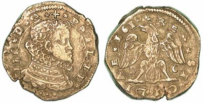 Sicilia. Filippo III D'asburgo, 1598-1621. 4 Tarì 1610. Messina.