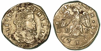 Sicilia. Filippo III D'asburgo, 1598-1621. 4 Tarì 1616. Messina.