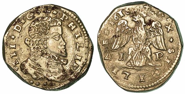 SICILIA. FILIPPO III D'ASBURGO, 1598-1621. 4 Tarì 1616. Messina.