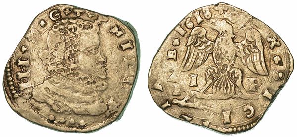 SICILIA. FILIPPO III D'ASBURGO, 1598-1621. 4 Tarì 1618. Messina.