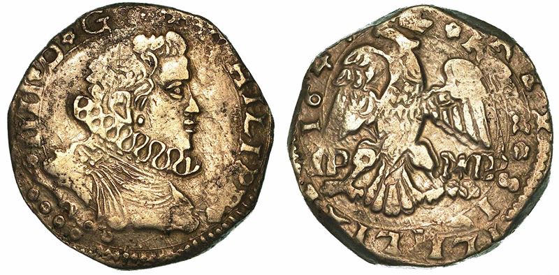 SICILIA. FILIPPO IV D'ASBURGO, 1621-1665. 4 Tarì 164(?). Messina.  - Auction Numismatics - I - Cambi Casa d'Aste