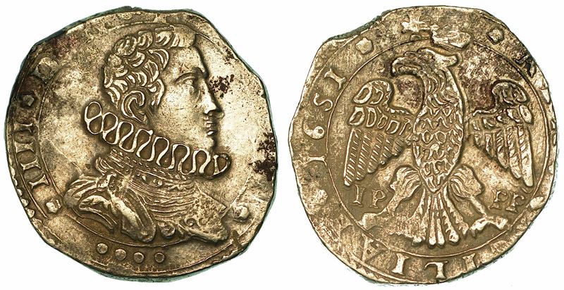 SICILIA. FILIPPO IV D'ASBURGO, 1621-1665. 4 Tarì 1651. Messina.  - Asta Numismatica - I - Cambi Casa d'Aste