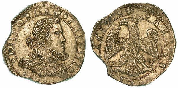 SICILIA. FILIPPO IV D'ASBURGO, 1621-1665. 4 Tarì 1652. Messina.