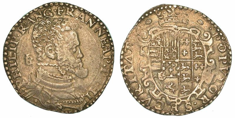 NAPOLI. FILIPPO II D'ASBURGO, 1556-1598. Mezzo Ducato.  - Auction Numismatics - I - Cambi Casa d'Aste