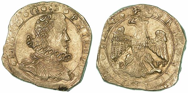 SICILIA. FILIPPO IV D'ASBURGO, 1621-1665. 4 Tarì 1654 (data poco leggibile). Messina.