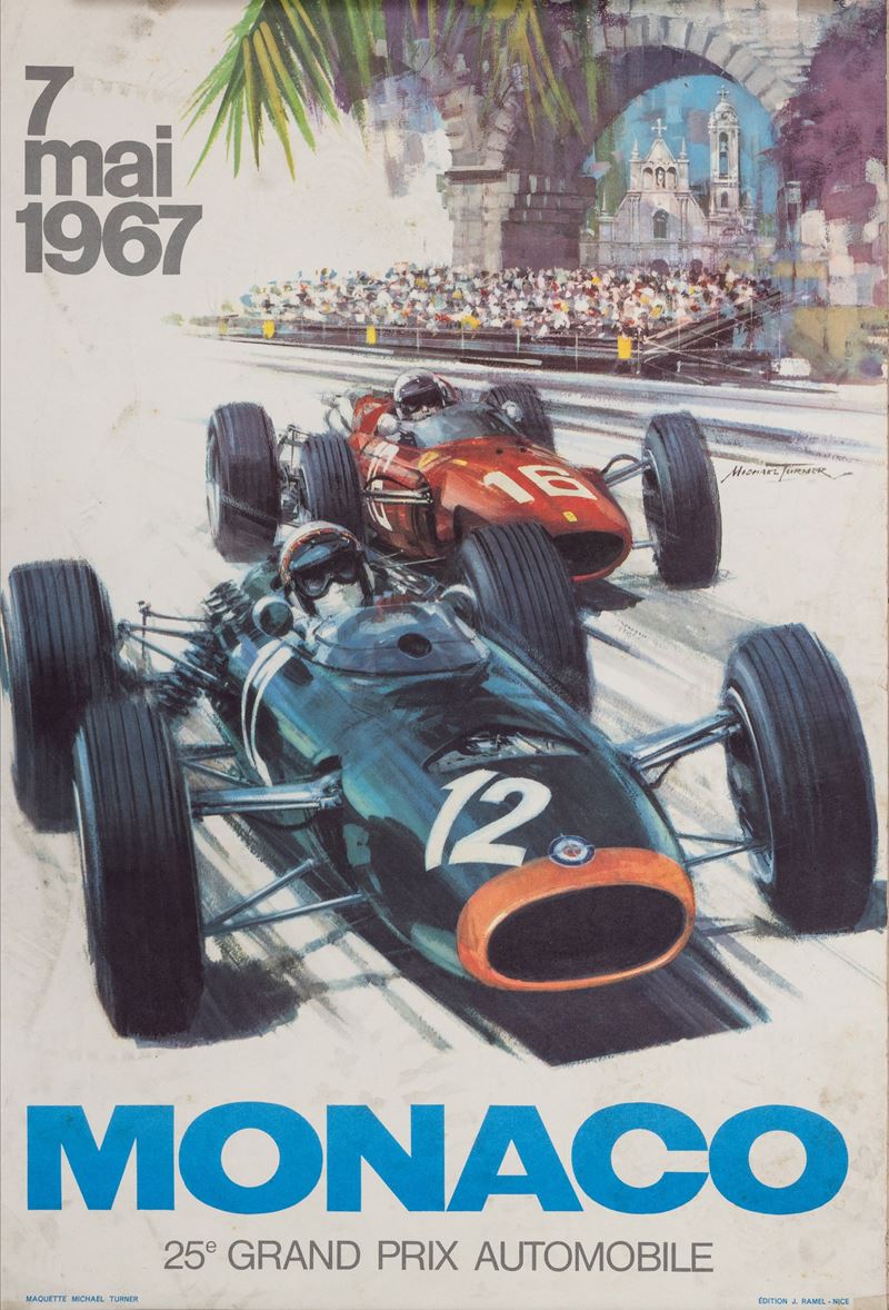 Michael Turner : Gran Prix Automobile Monaco 1967.  - Auction POP Culture and Vintage Posters - Cambi Casa d'Aste