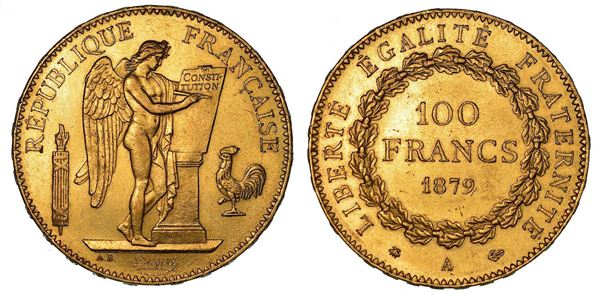 FRANCIA. TROISIEME REPUBLIQUE, 1871-1940. 100 Francs 1879. Parigi.