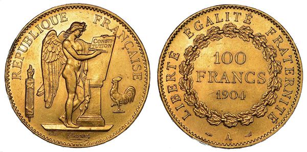 FRANCIA. TROISIEME REPUBLIQUE, 1871-1940. 100 Francs 1904. Parigi.