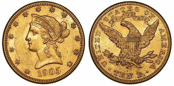 USA. REPUBLIC. 10 Dollars 1905. San. Francisco.
