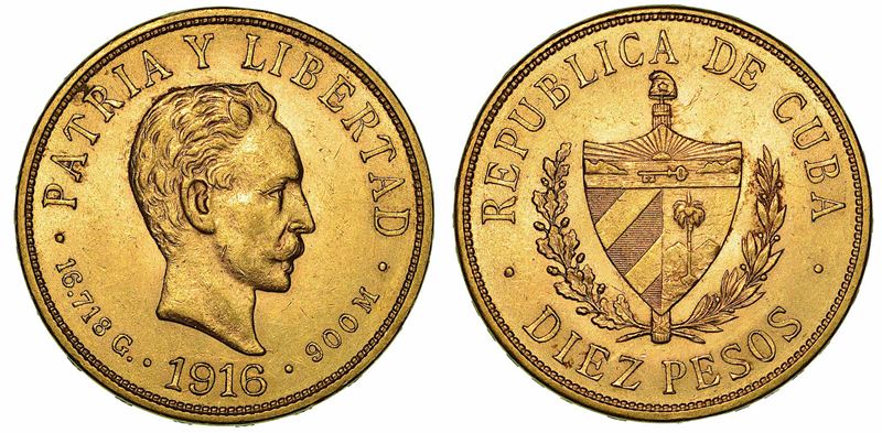 CUBA. FIRST REPUBLIC, 1902-1962. 10 Pesos 1916.  - Auction Numismatics - I - Cambi Casa d'Aste