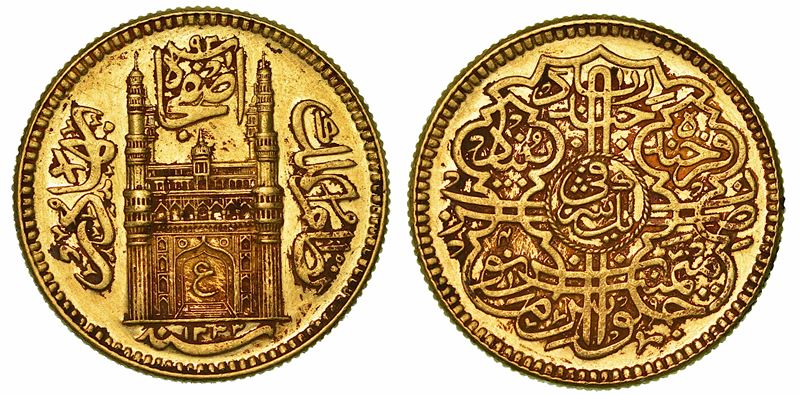 INDIA - HYDERABAD. MIR USMAN ALI KHAN, 1911-1948. Mohur AH 1333 (1914).  - Asta Numismatica - I - Cambi Casa d'Aste